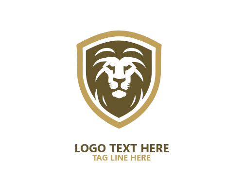  Lion Shield Mascot Logo