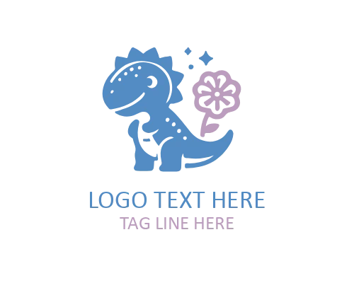 Little Dino Badge Logo Design