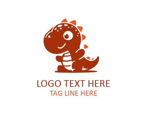 Little Dino Head Cartoon Logo