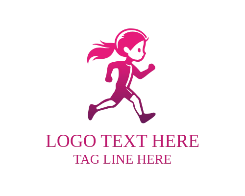Little Girl Running Play Logo