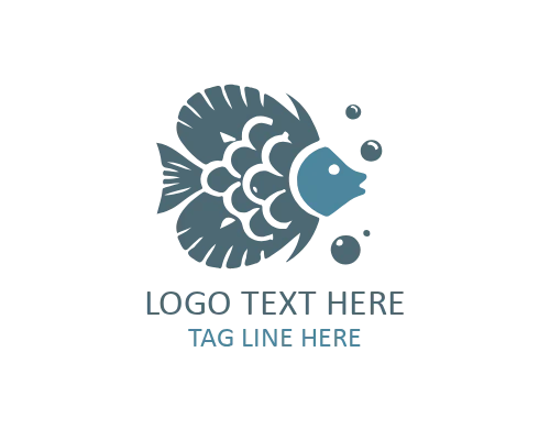 Lively Coral Tropical Fish Flat Logo