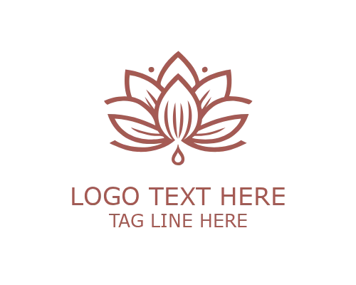 Lotus Floral Circle Logo for Spa and Wellness Brand Identity