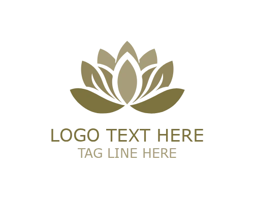 Lotus Floral Icon Outline Logo for Minimal Beauty Branding