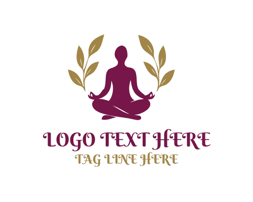 Lotus Meditation Minimal Logo