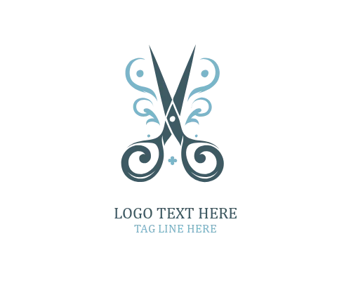 Lotus Scissor Floral Logo