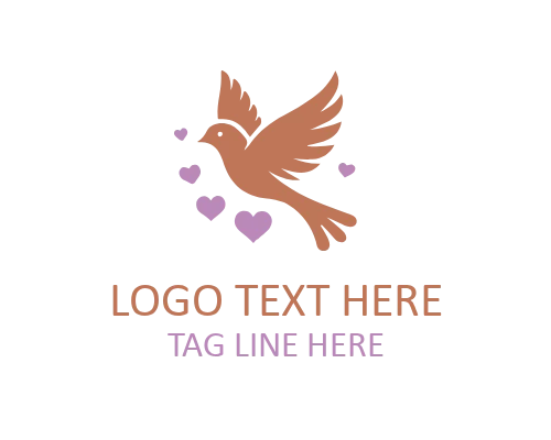Love Bird Arc Shape Logo