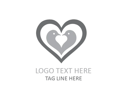 Love Bird Couple Flat Logo for Wedding, Lifestyle, and Romantic Brands
