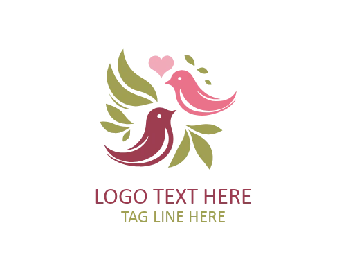 Love Bird Couple Logo Design