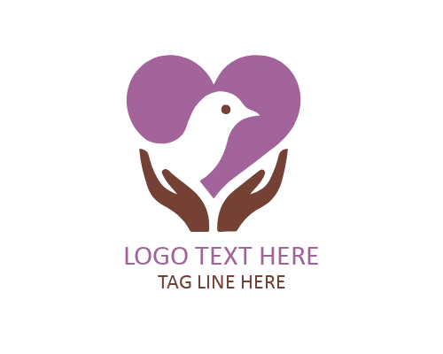 Love Bird Elegant Symbol Logo for Romantic Identity