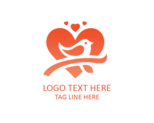 Love Bird Emblem Logo for Wedding Branding