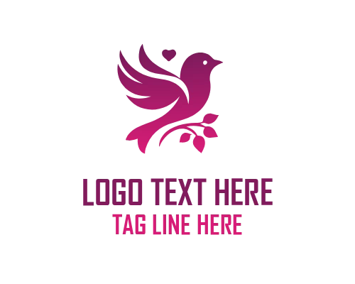 Love Bird Feather Style Logo