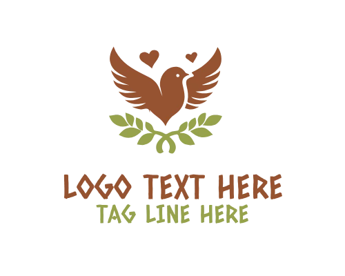 Love Bird Flame Passion Logo