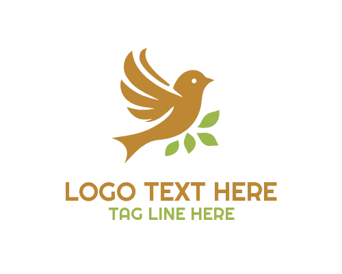 Love Bird Floral Heart Logo