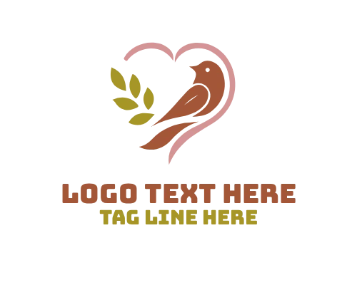 Love Bird Floral Logo Design