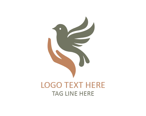 Love Bird Heart Flat Logo for Romance and Lifestyle Brands