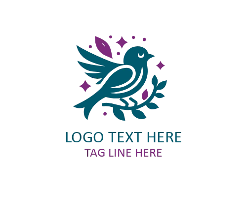 Love Bird Heart Logo for Romantic Identity