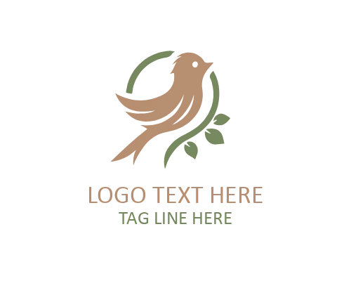 Love Bird Heart Outline Logo