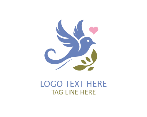 Love Bird Heart Shape Logo