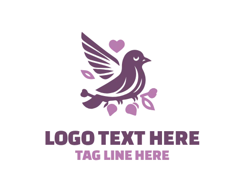 Love Bird Kiss Silhouette Logo