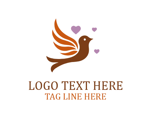 Love Bird Kissing Silhouette Logo