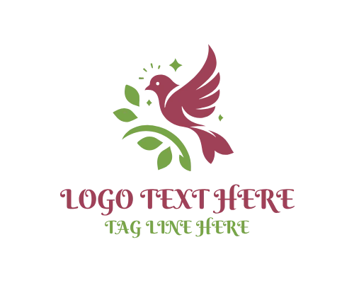 Love Bird Leaf Logo