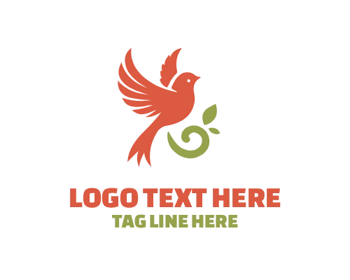 Love Bird Leaf Nature Logo
