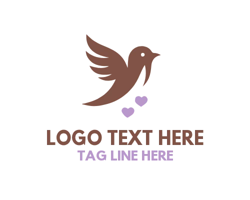 Love Bird Line Circle Logo