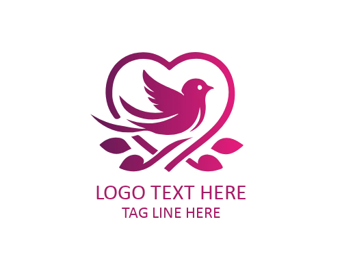 Love Bird Modern Mark Logo for Elegant Identity