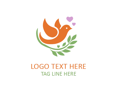 Love Bird Nature Style Logo