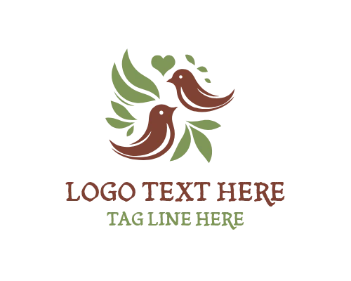 Love Bird Nesting Couple Logo Description:
