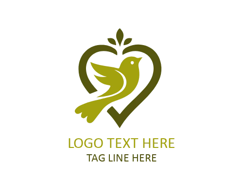 Love Bird Outline Logo for Minimal Branding