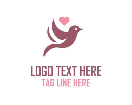 Love Bird Ribbon Style Logo