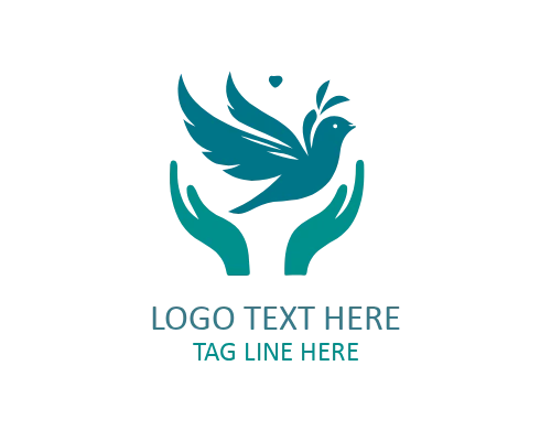 Love Bird Ring Flat Logo for Marriage and Jewelry Brands