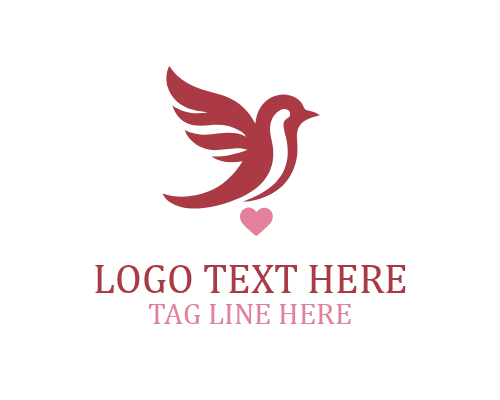 Love Bird Shield Emblem Logo