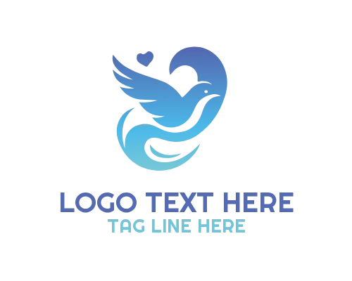 Love Bird Spiral Motion Logo