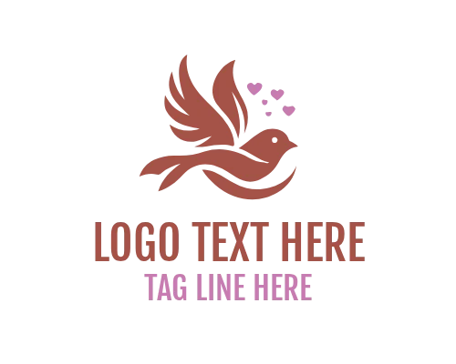 Love Bird Symmetry Icon Logo