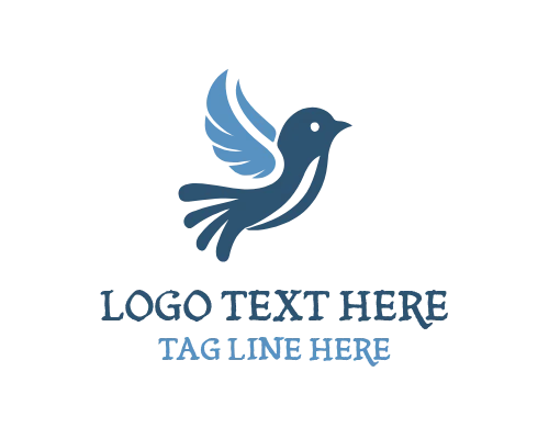 Love Bird Wave Flow Logo