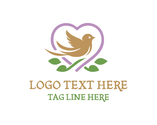 Love Bird Wing Shape Logo