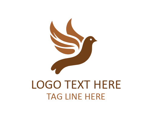 Love Dove Romantic Bird Logo