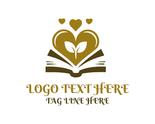 Love Heart Book Design Logo