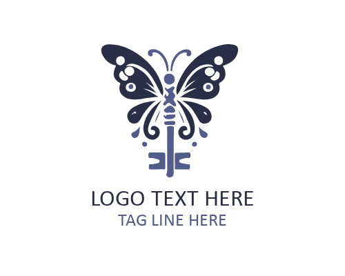  Love Heart Butterfly Key Logo