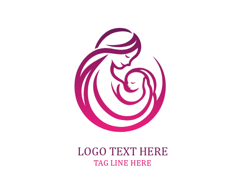 Loving Heart Connection Mom And Baby Logo