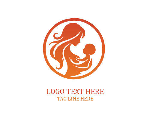  Loving Life Circle Mom And Baby Logo