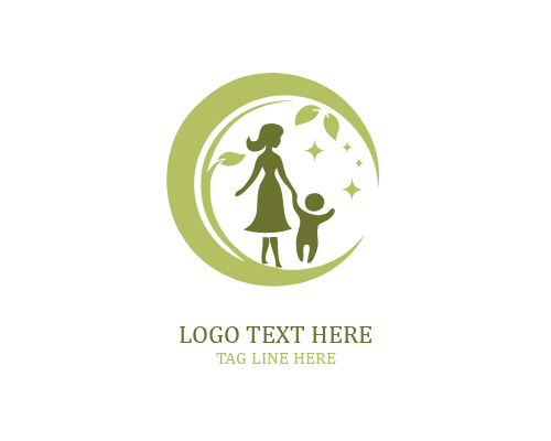 Loving Mother Care Mom And Baby Logo