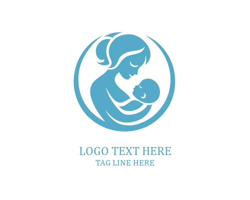 Loving Mother Symbol Mom And Baby Logo