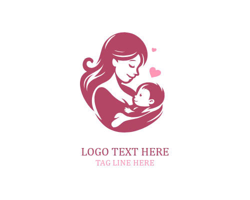 Loving Motherhood Mom And Baby Logo