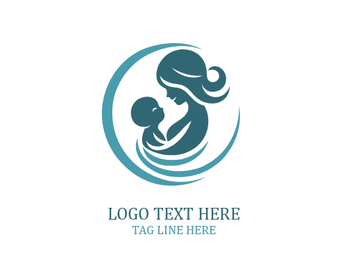 Loving Parenthood Mom And Baby Logo