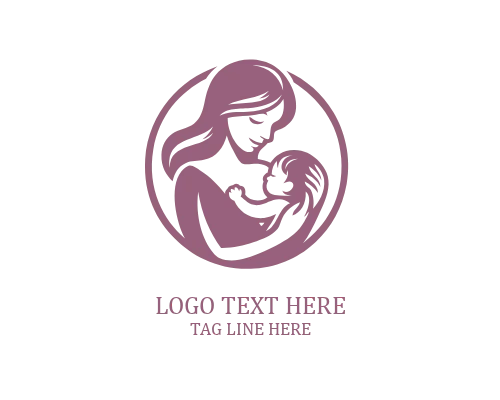  Loving Silhouette Mom And Baby Logo
