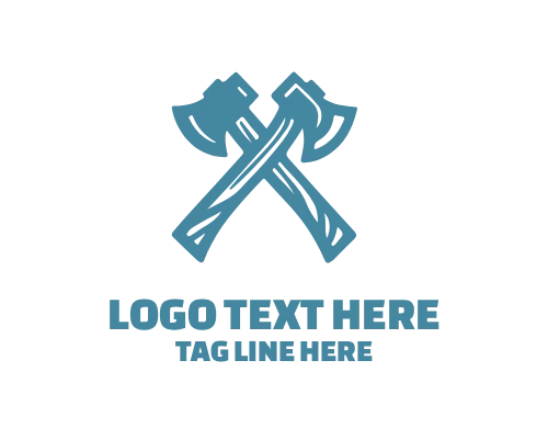 Lumberjack Axe Badge Logo