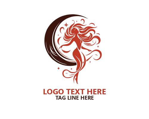 Lunar Heart Moon Woman Logo